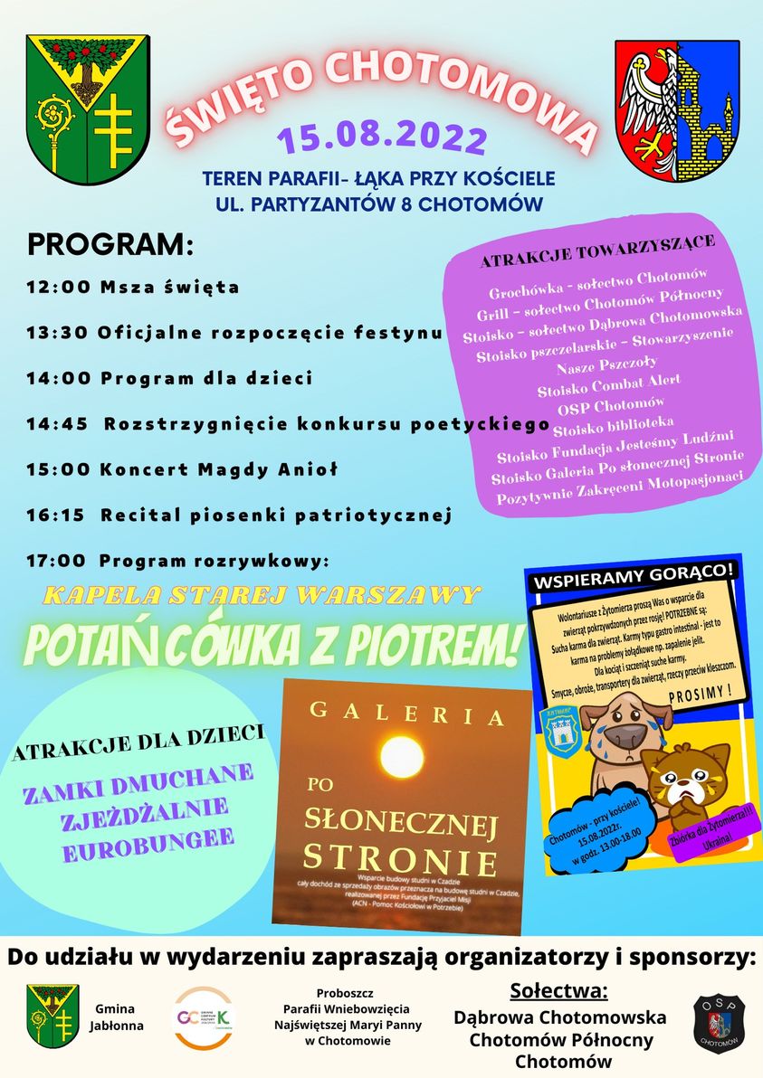 Plakat, Święto Chotomowa, 15.08.2022 r. 