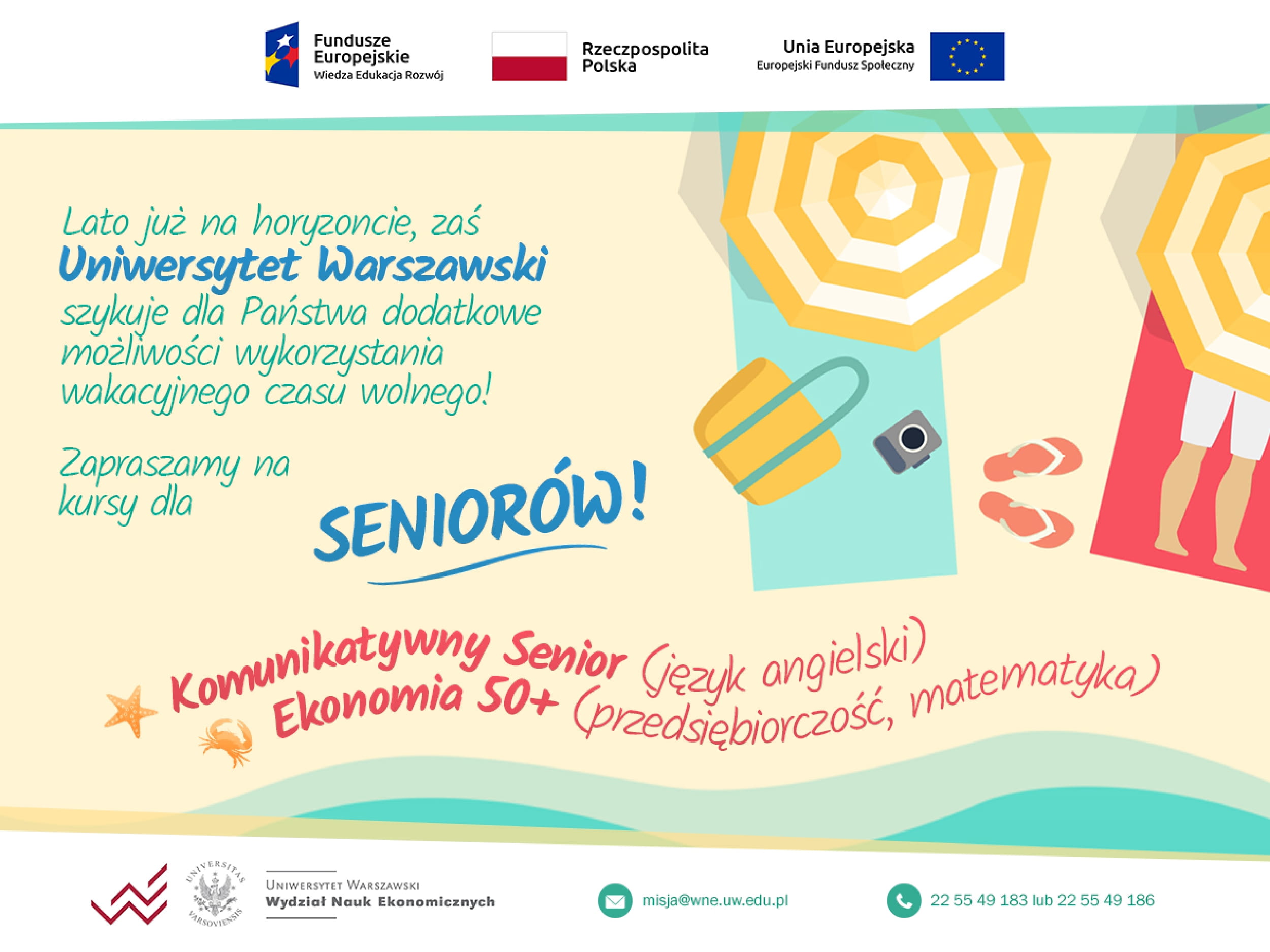 Infografika nt. bezpłatnych kursów dla seniorów